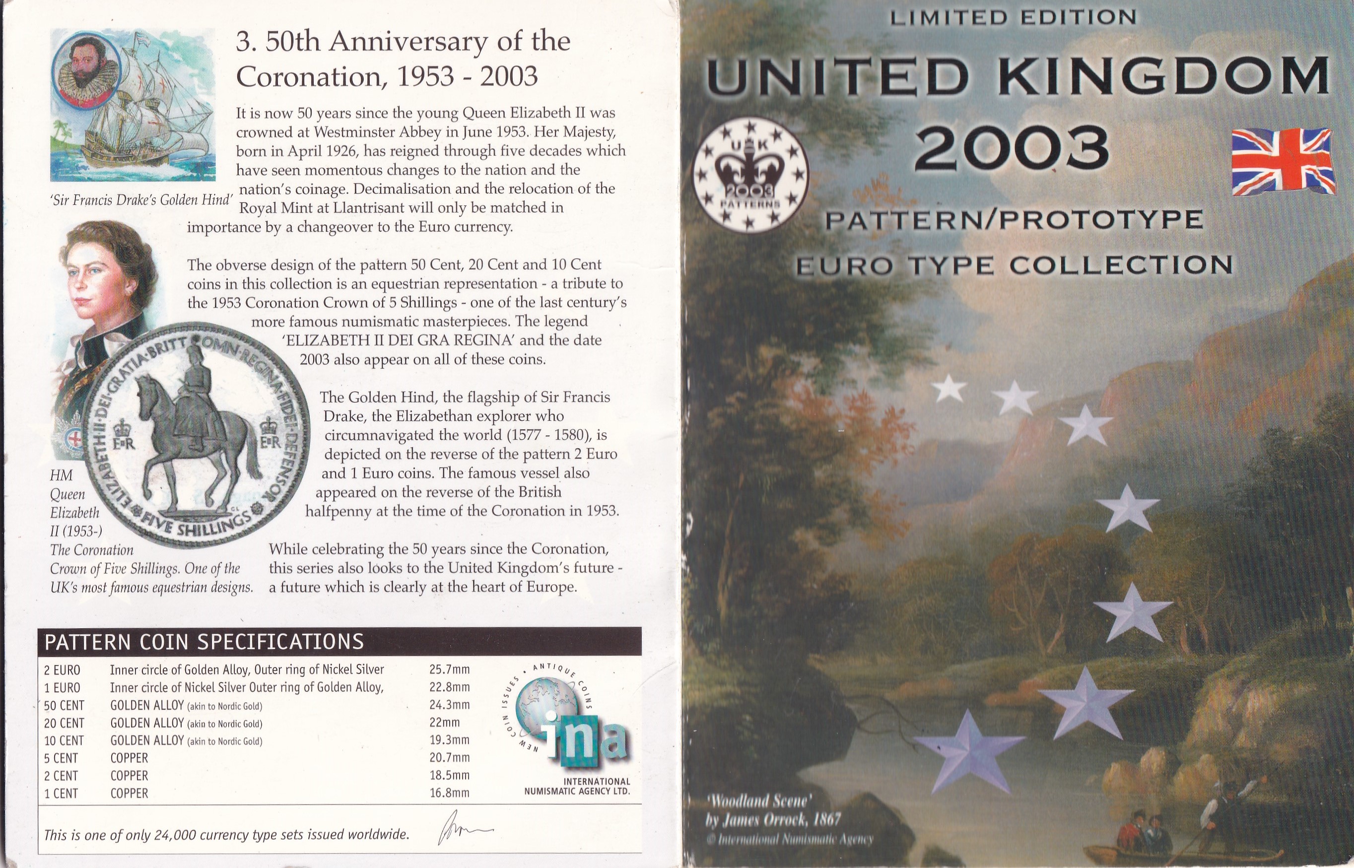 United Kingdom Scotland Euro Pattern 2002 Rare (8 Coin Set ) with Beautiful Folder