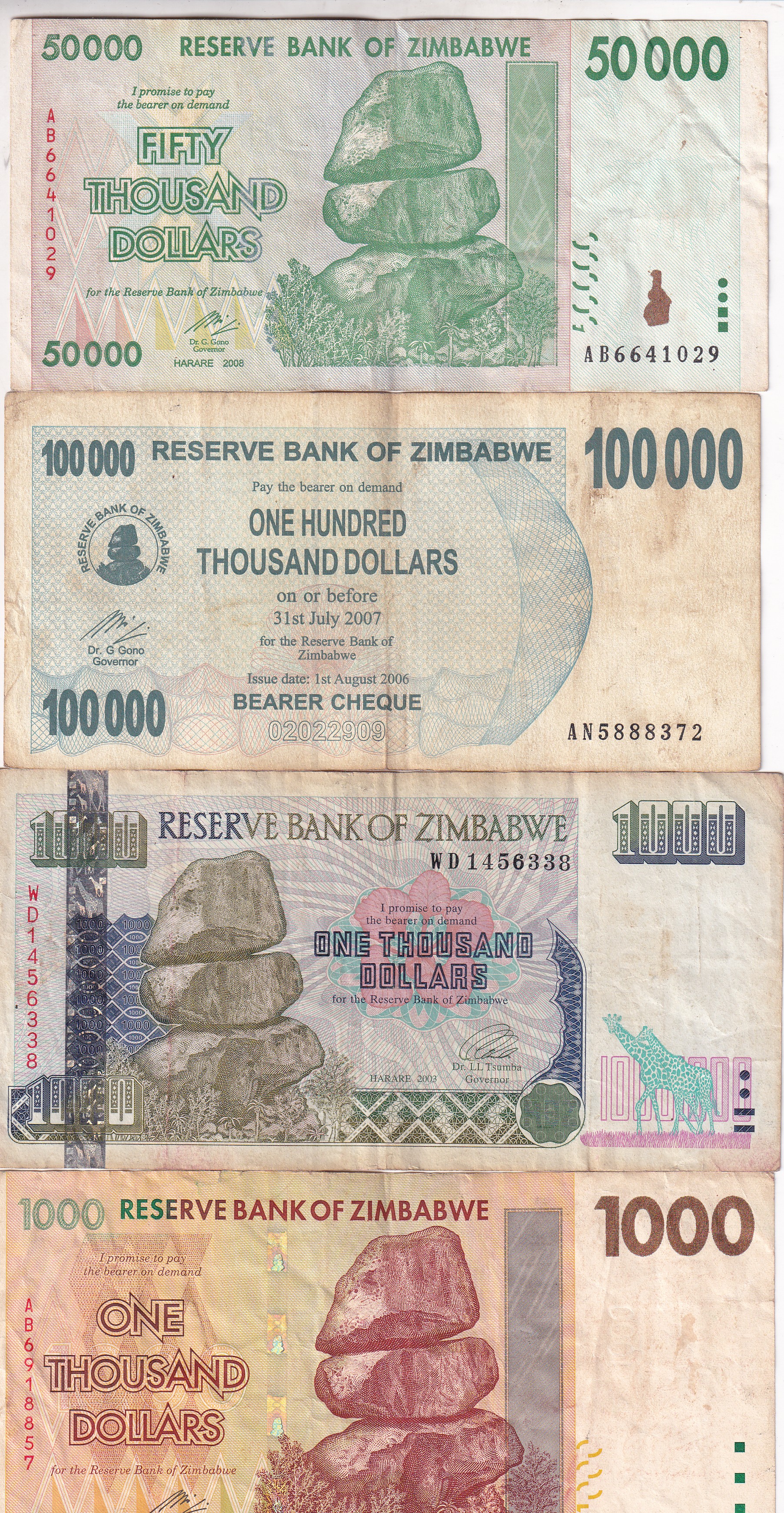 Zimbabwe 19 Different (19 Pcs) Note Set #!1