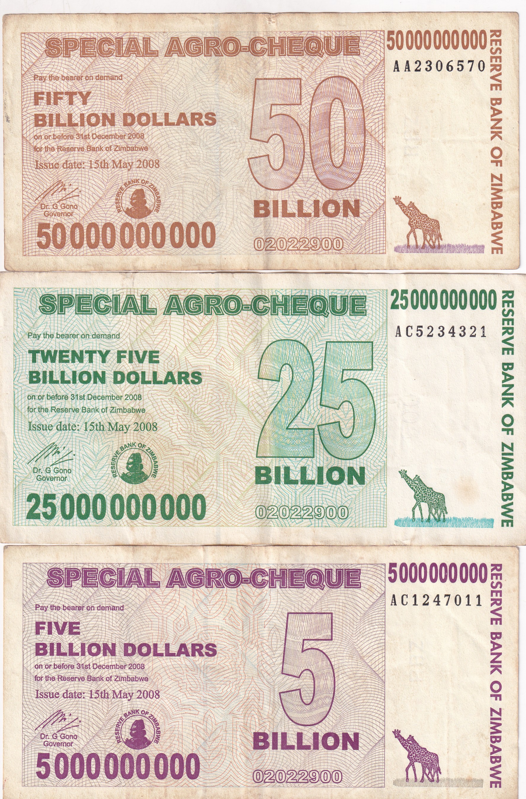Zimbabwe 19 Different (19 Pcs) Note Set #!1
