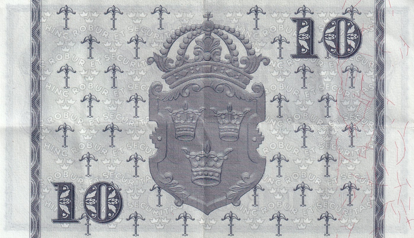 Sweden 10 Kronor (1958 Series) Rare Note #B2