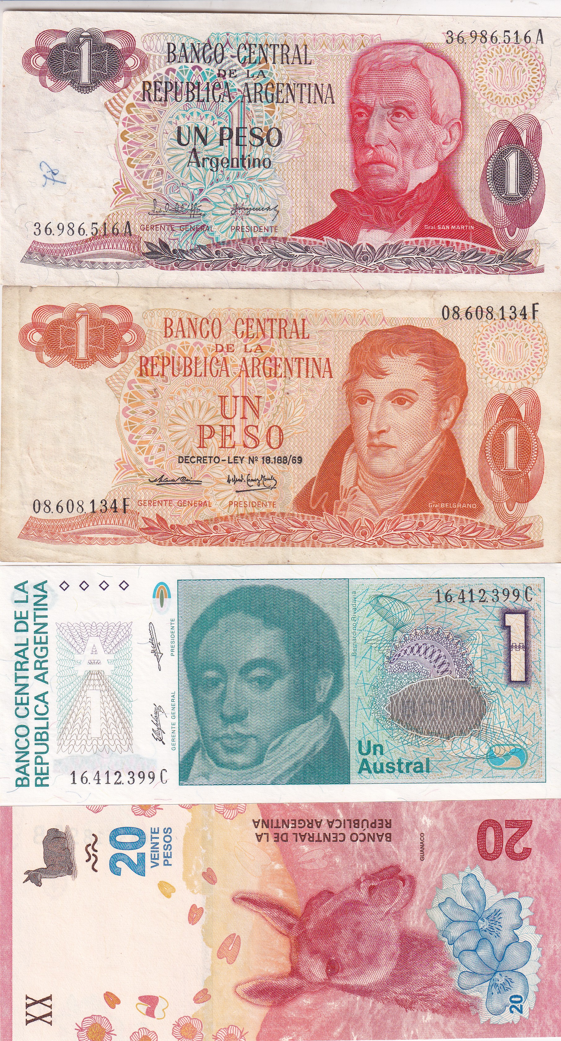 Argentina 16 Different (16 Pcs) Note Set #!2