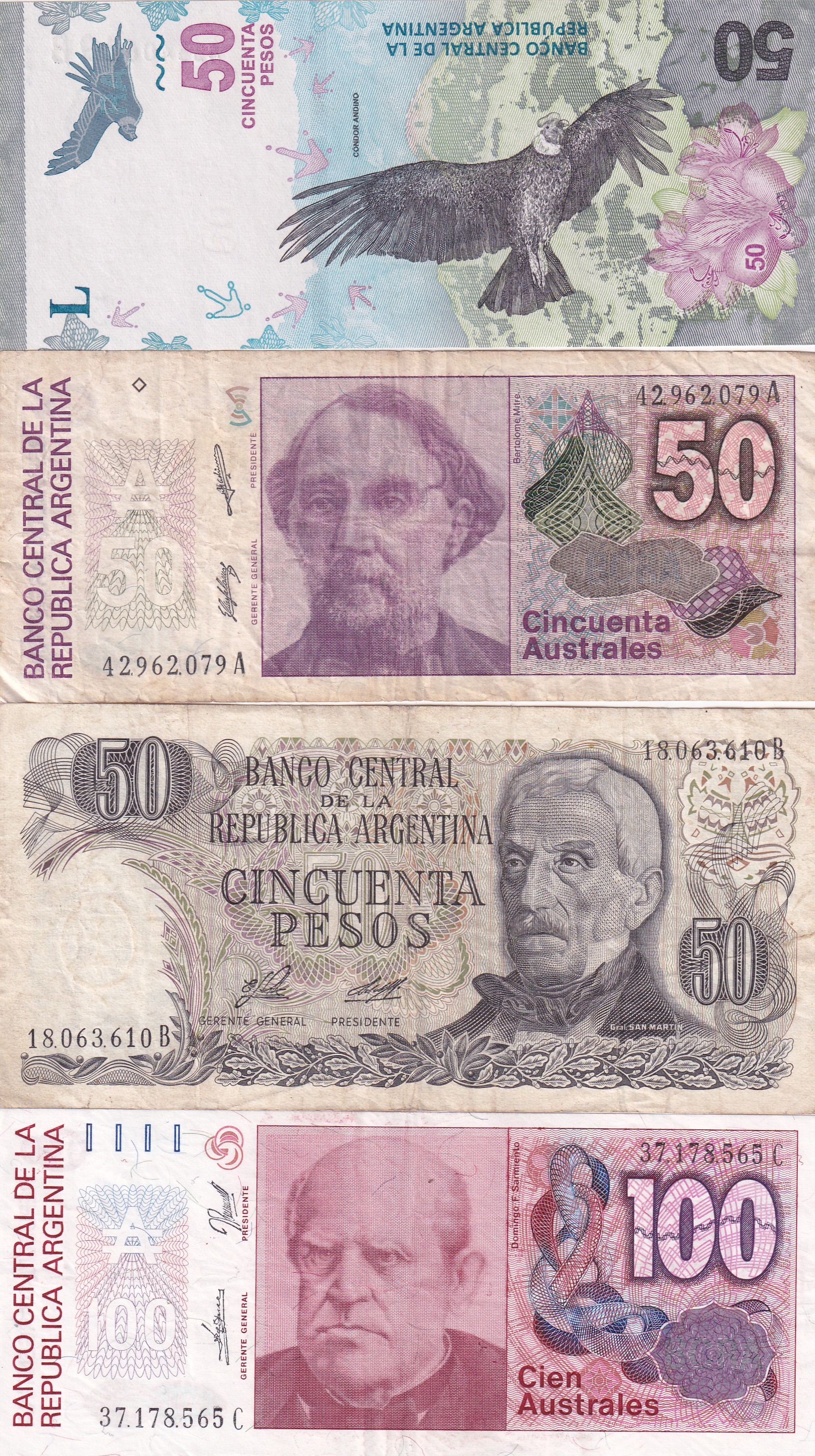 Argentina 16 Different (16 Pcs) Note Set #!2