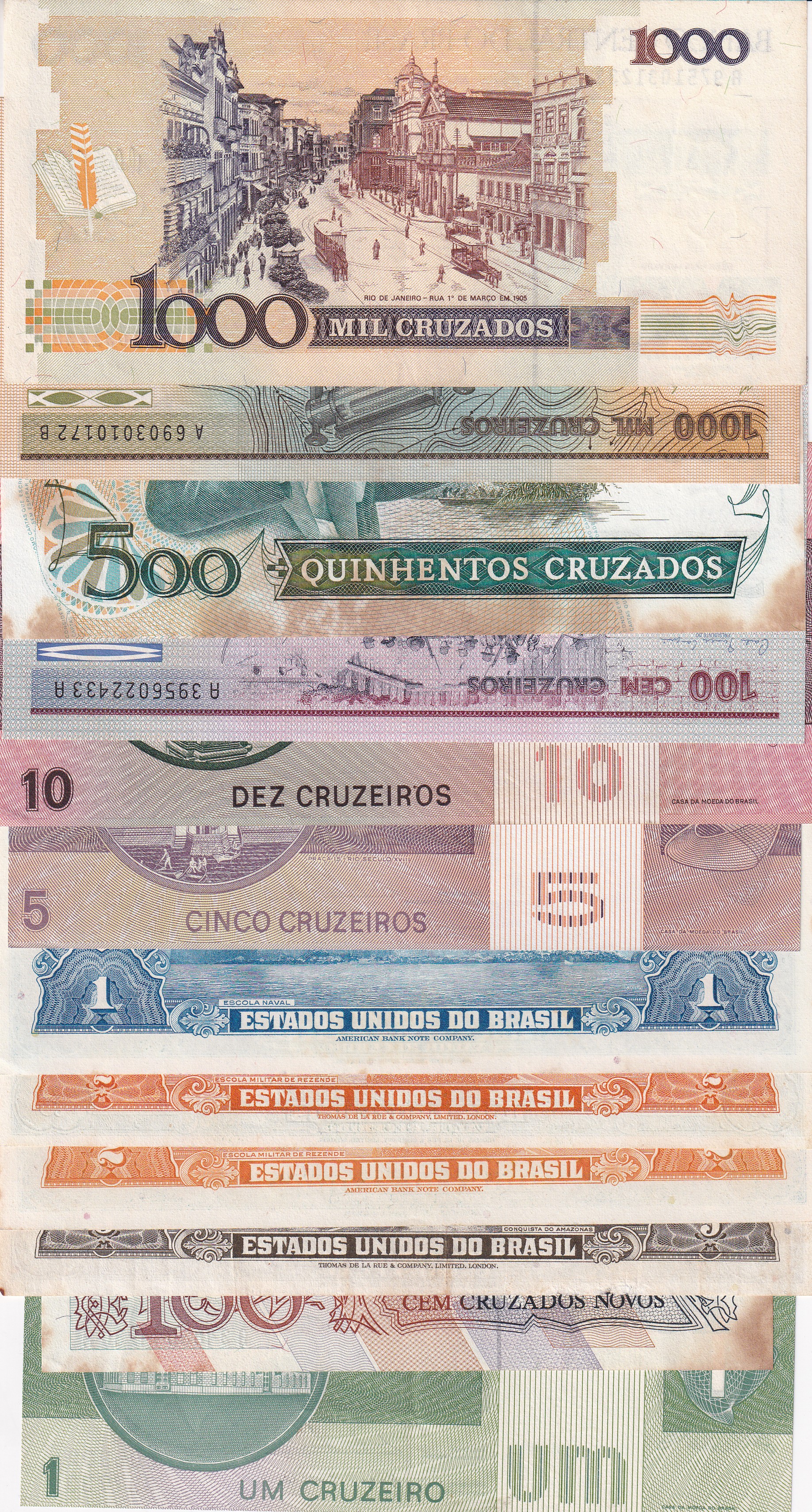 Brazil 12 Different (12 Pcs) Note Set #!3