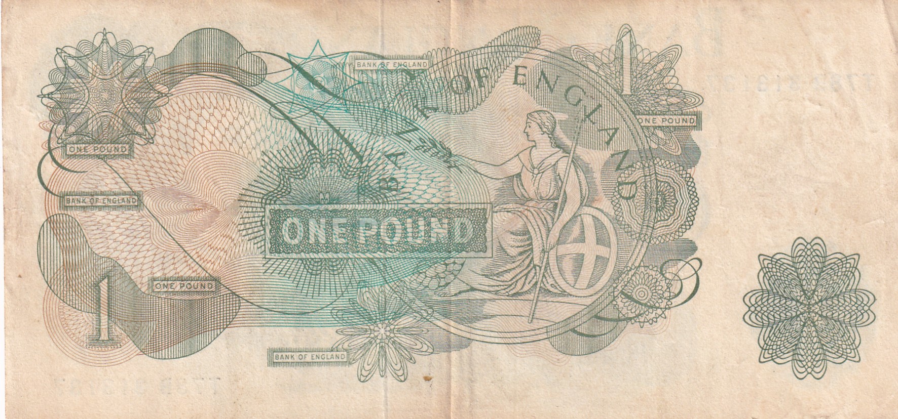 United Kingdom › England 1 Pound - Elizabeth II Rare Note #B2