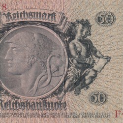 Alternative view of Germany 50 Reichsmark (1933) Reichsbanknote Rare Note #B2