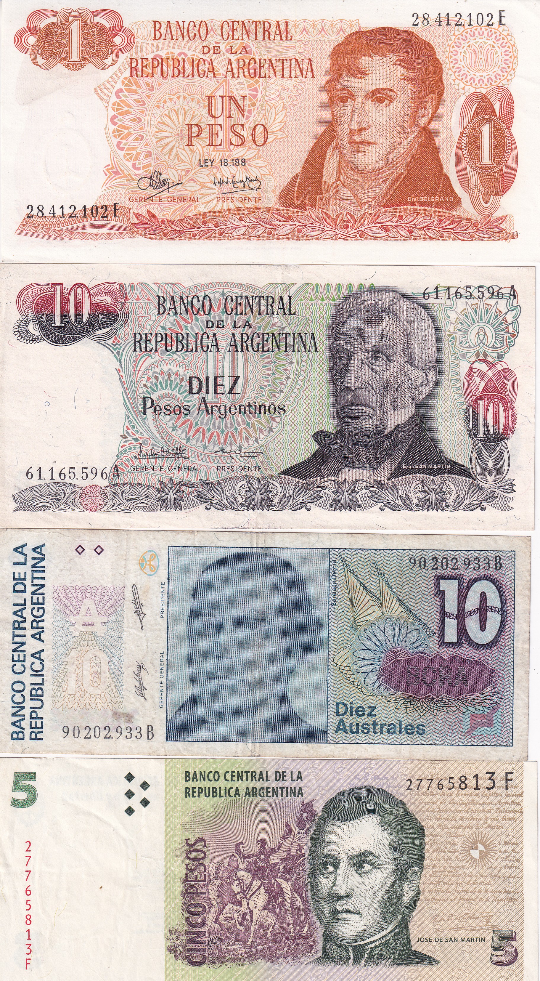 Argentina 18 Different (18 Pcs) Note Set #!7