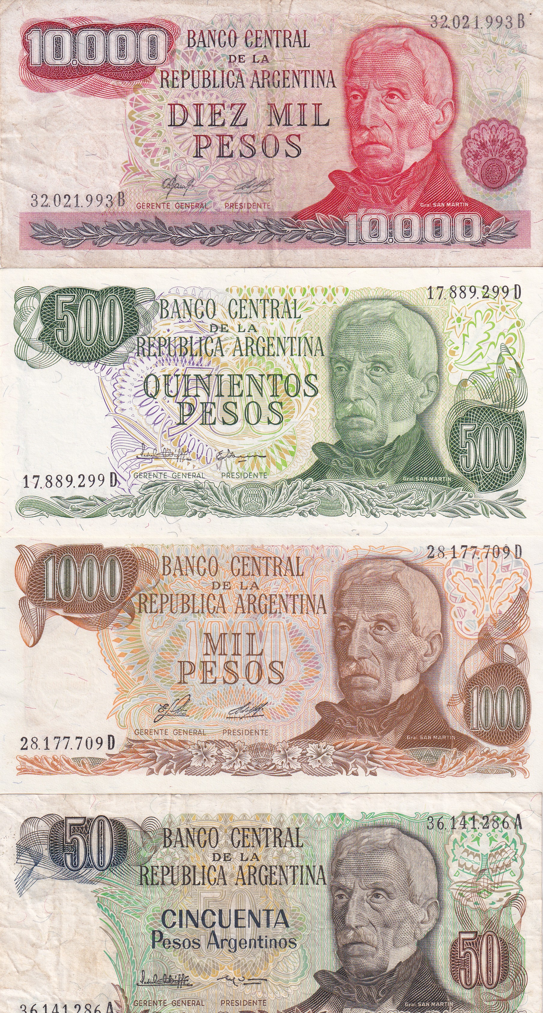 Argentina 18 Different (18 Pcs) Note Set #!7