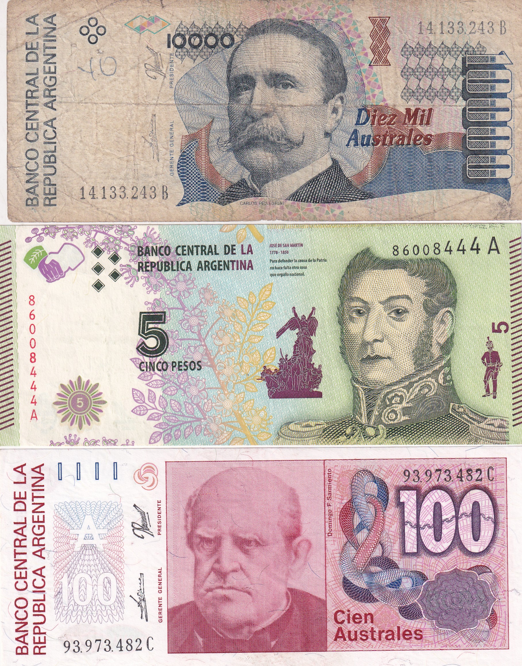 Argentina 18 Different (18 Pcs) Note Set #!9