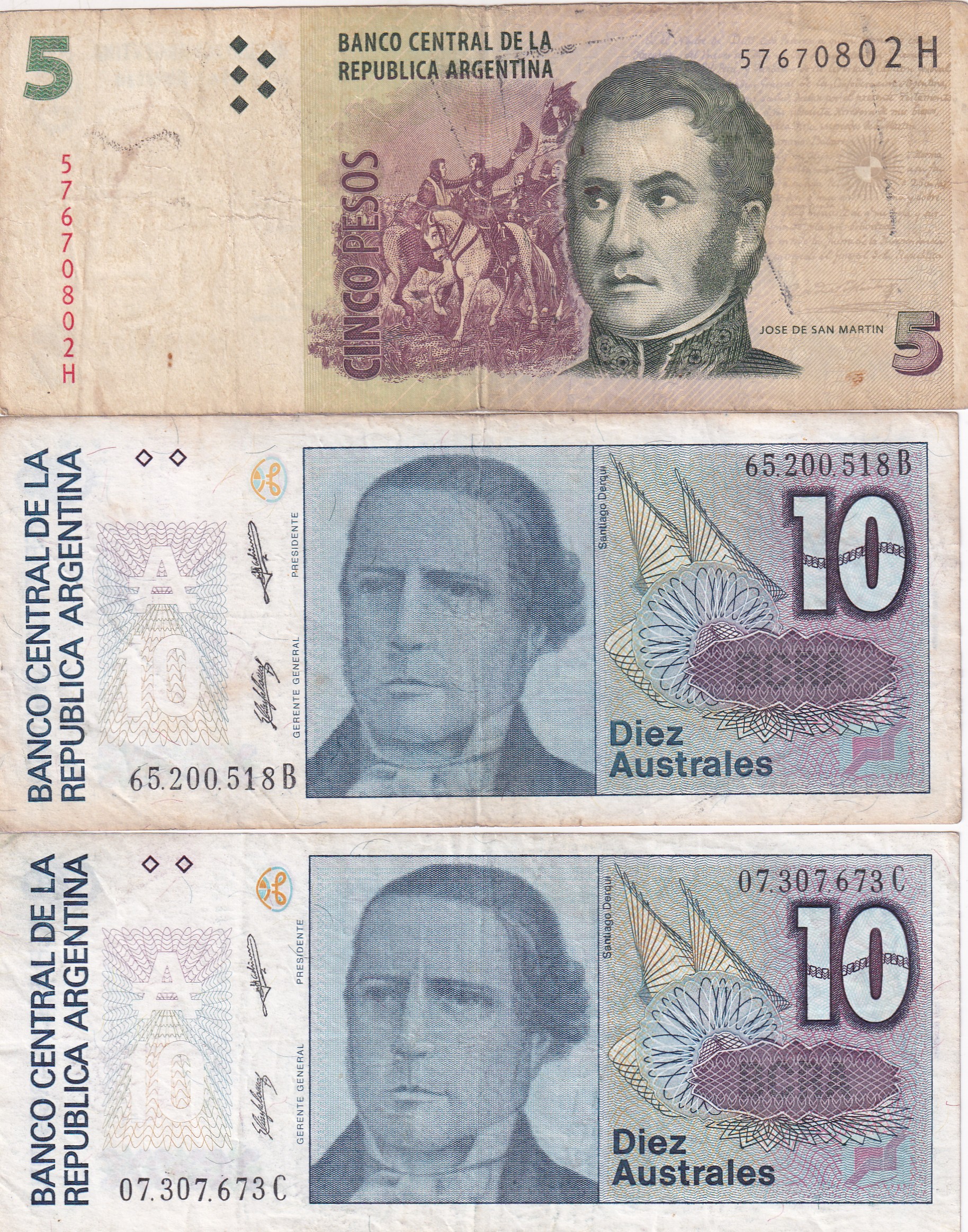 Argentina 18 Different (18 Pcs) Note Set #!9