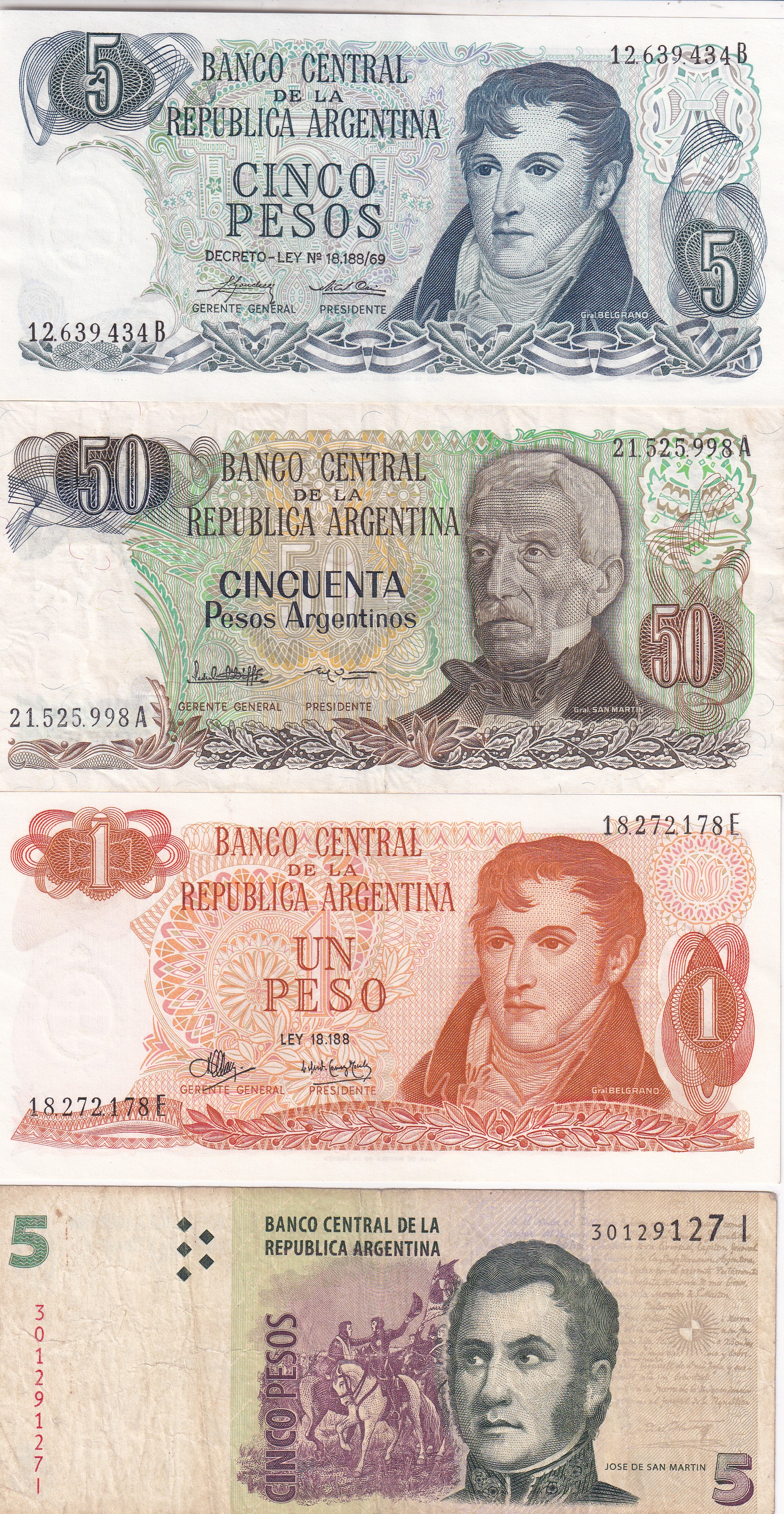 Argentina 16 Different (16 Pcs) Note Set #!10