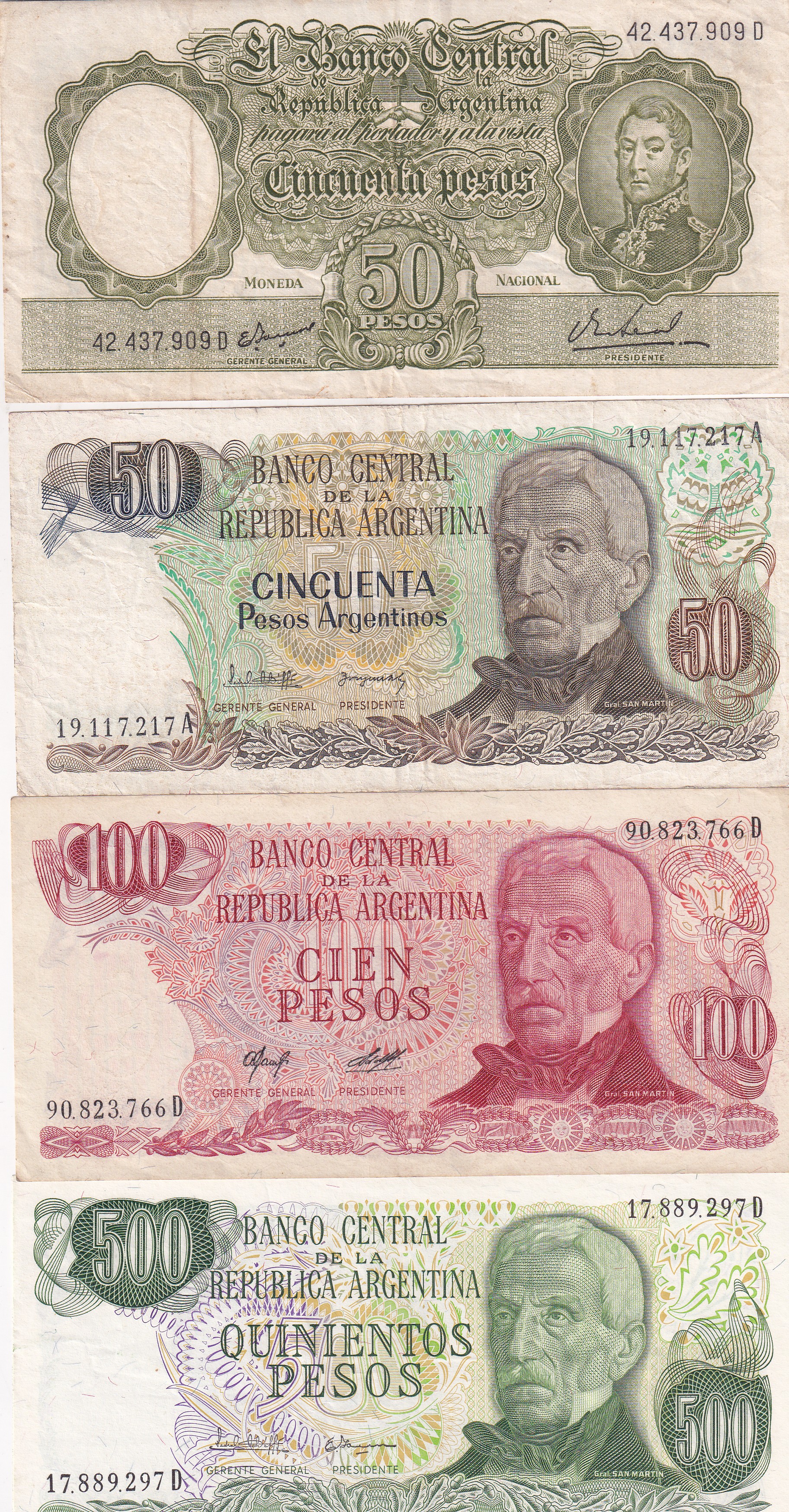 Argentina 18 Different (18 Pcs) Note Set #!11