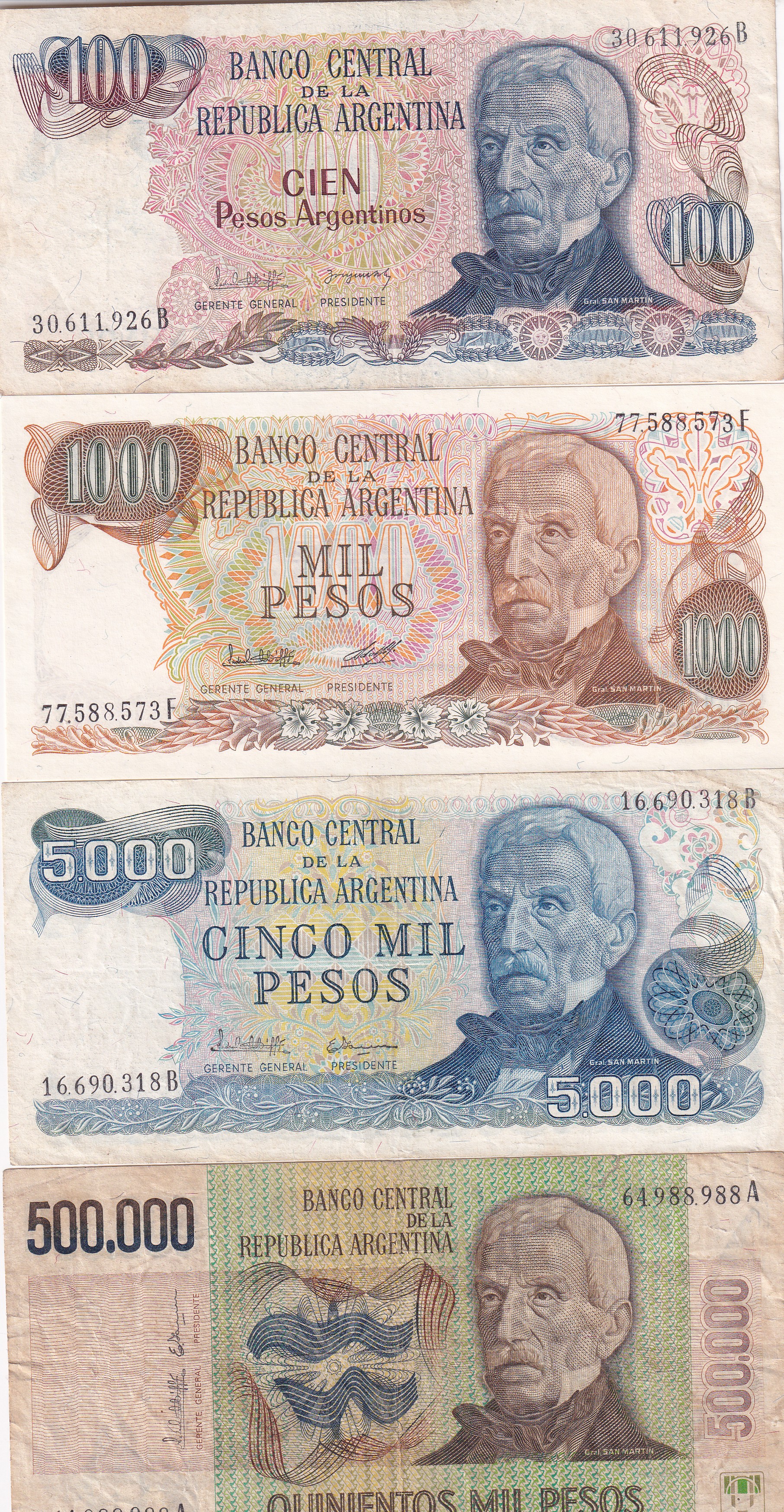 Argentina 18 Different (18 Pcs) Note Set #!11