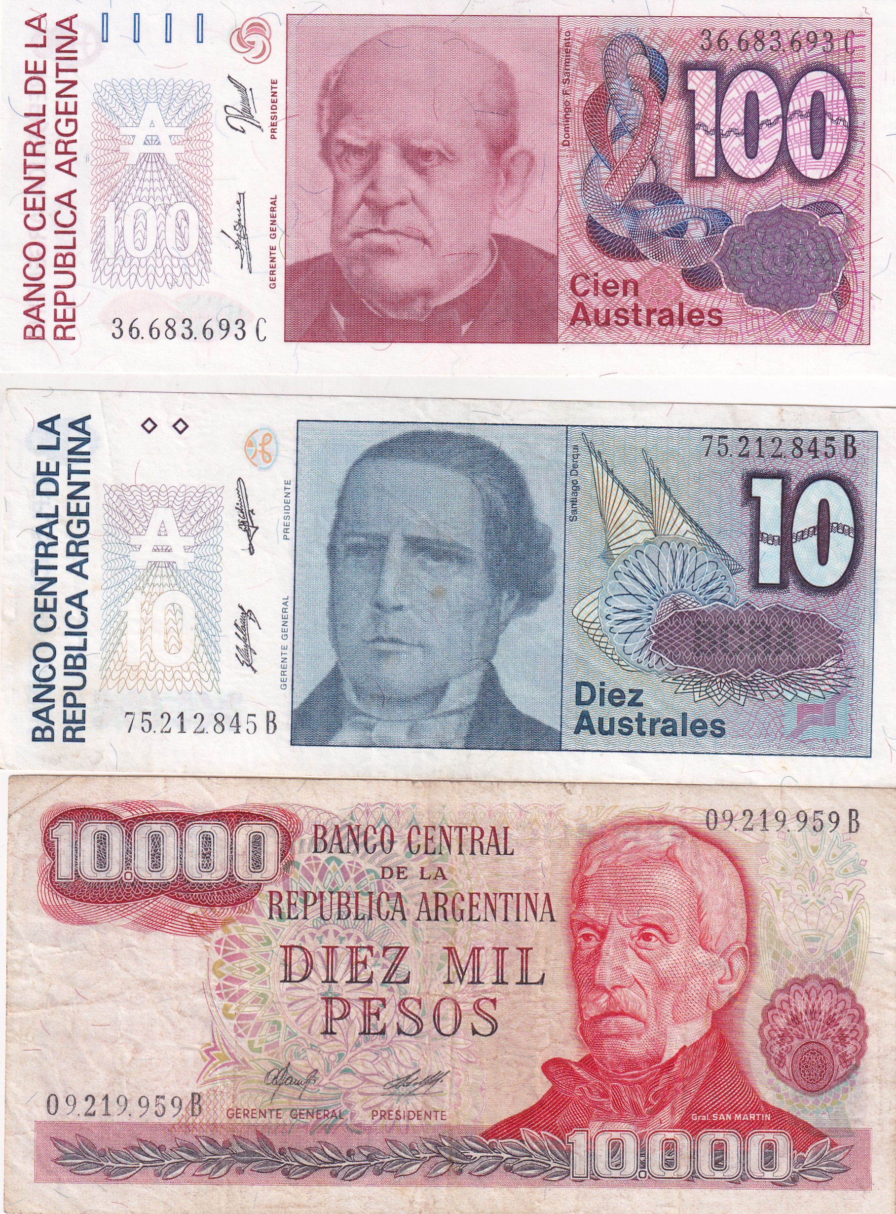 Argentina 18 Different (18 Pcs) Note Set #!11