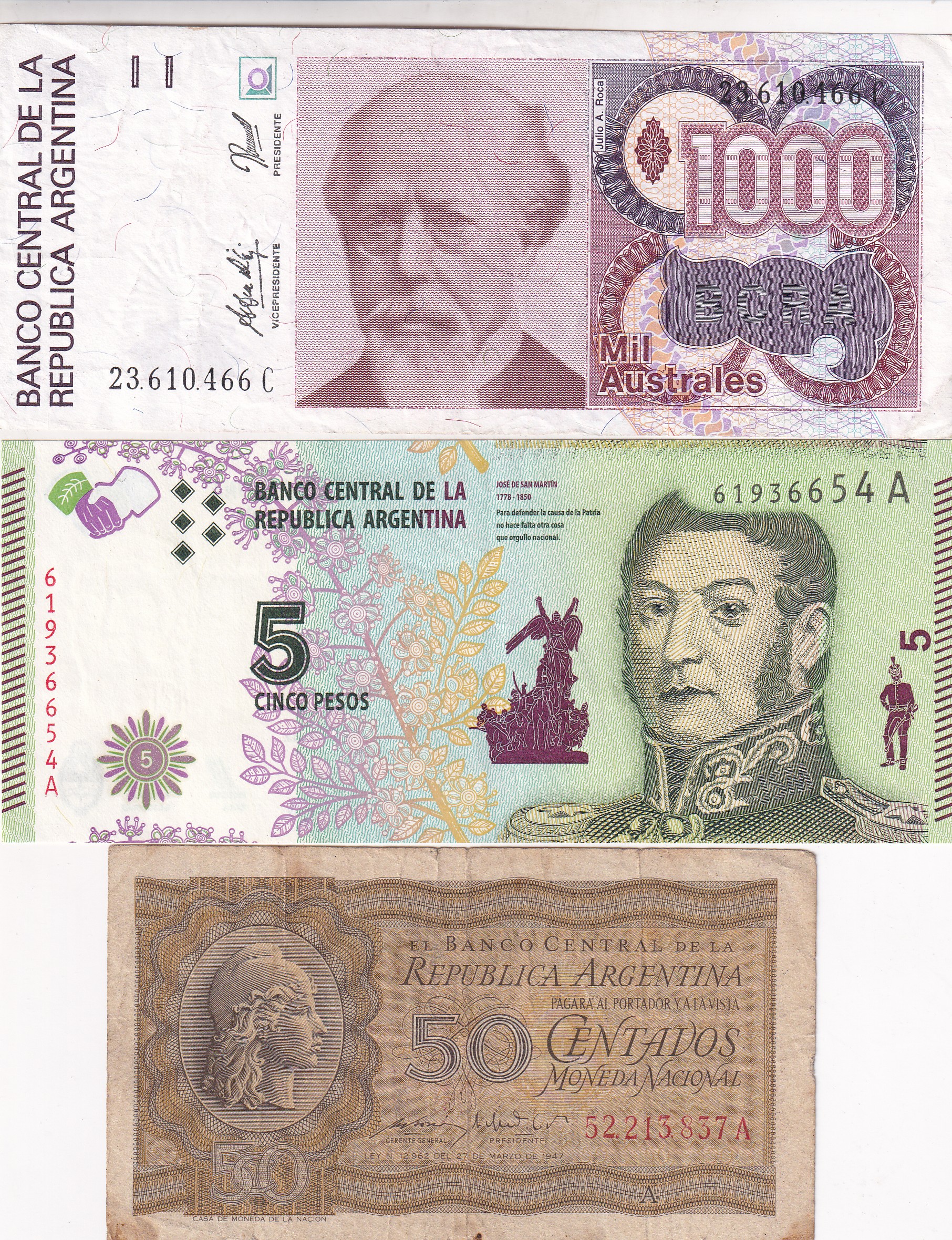 Argentina 18 Different (18 Pcs) Note Set #!11