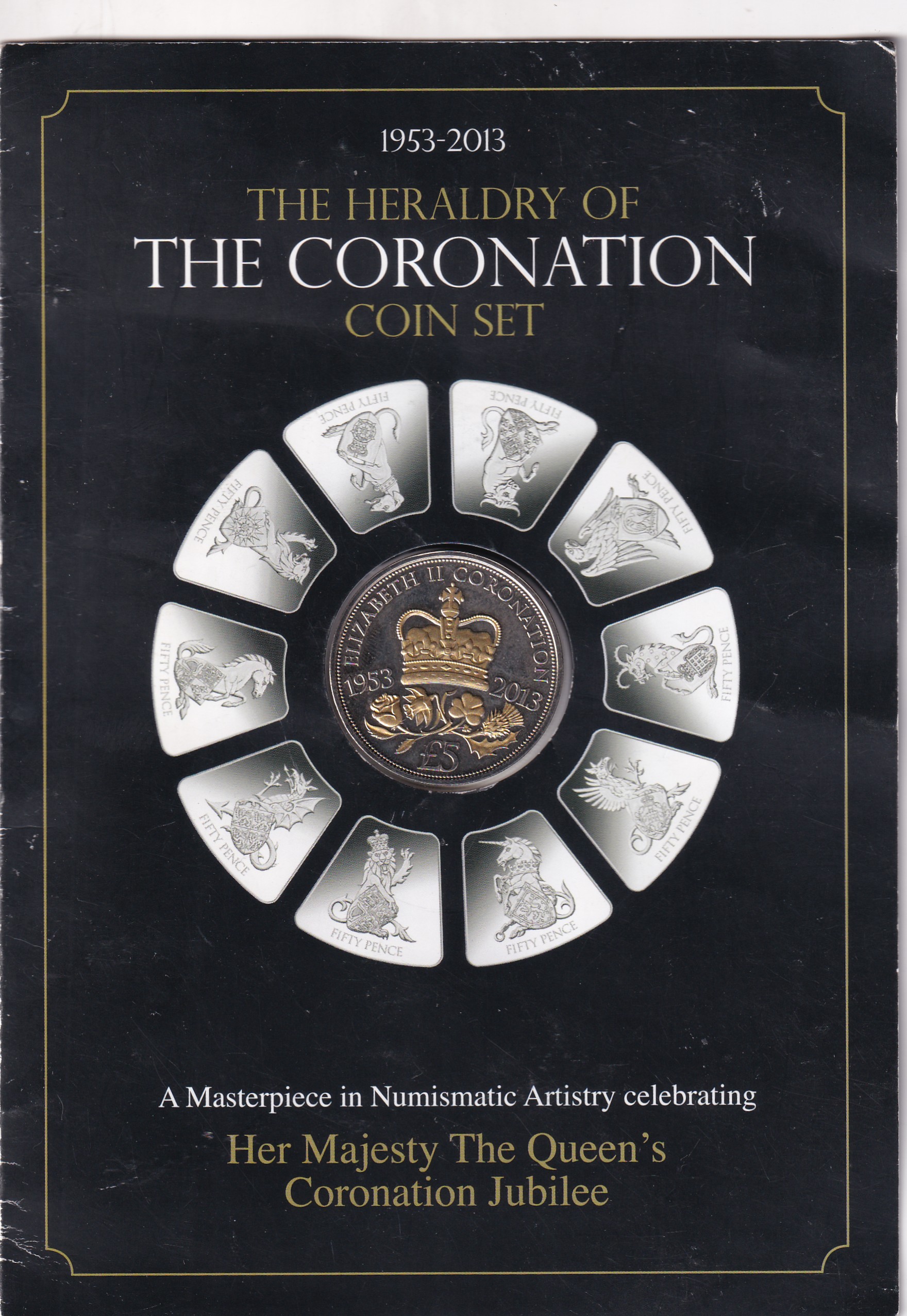 The Heraldry Of The Coronation (1953-2013) 5 Pound Bimetallic Coin Set