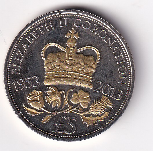 The Heraldry Of The Coronation (1953-2013) 5 Pound Bimetallic Coin Set