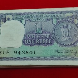 A-36 MANMOHAN SINGH ONE RUPEE PACKET SERIAL NO. 943801