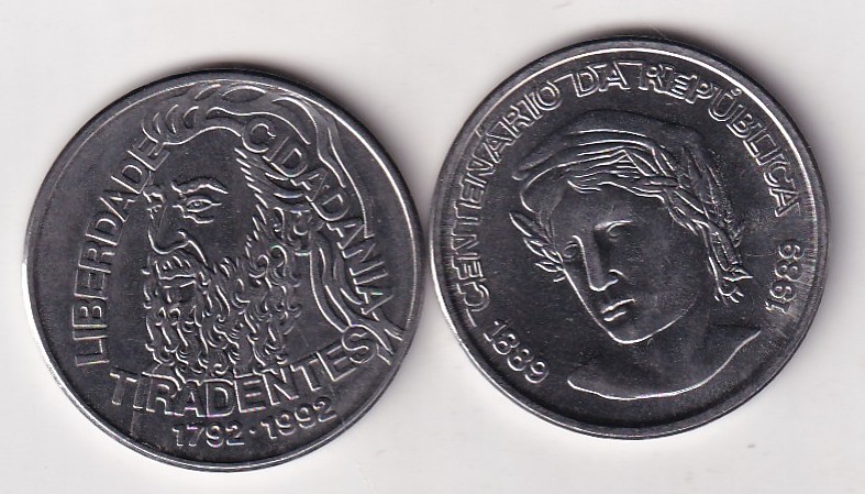 Brazil 2 Different Denomination Unc (2 Coin) Set #E- 404