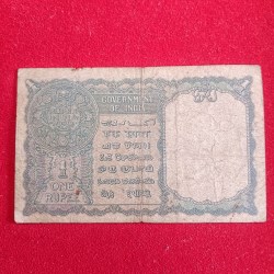 Alternative view of Ex Rare George Vi One Rupee Burma Issue Note 1940 Year Governor CE Jones Fine Condition British of India sku 54