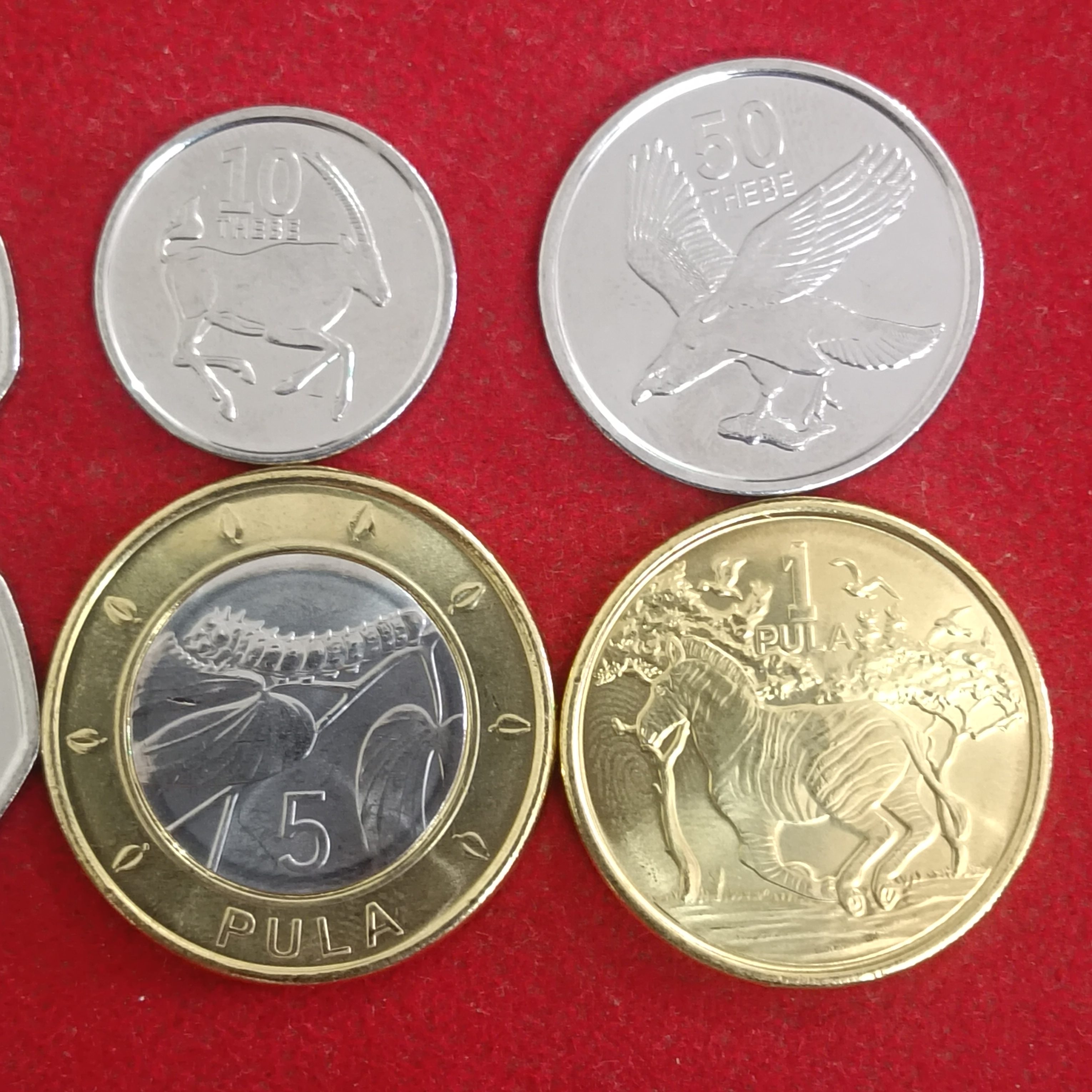 Rare Botswana Ipelegeng Coins Set 5,10,25,50,5,1 PULA 6 Pcs Botswana Unc set Coins