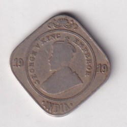 British-India 2 Annas 1919 (George V ) Rare Coin #k-9