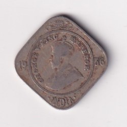 2 Anna 1936 George V Bombay Mint Rare Coin #K-18
