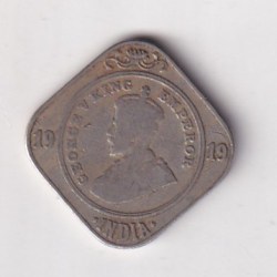 British-India 2 Annas 1919 (George V ) Rare Coin #k-11