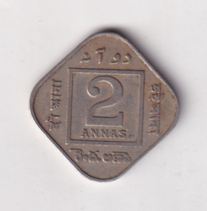 British-India 2 Annas 1919 (George V ) Rare Coin #k-11