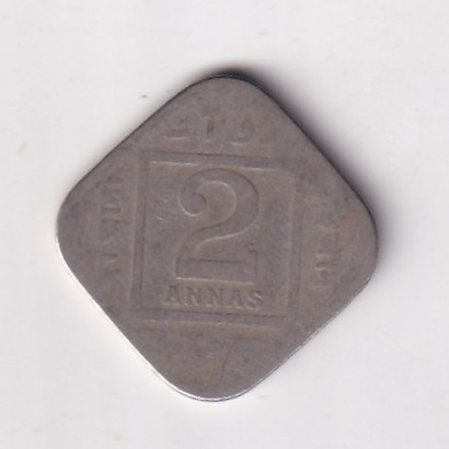 British-India 2 Annas 1930 (George V ) Rare Coin #k-14