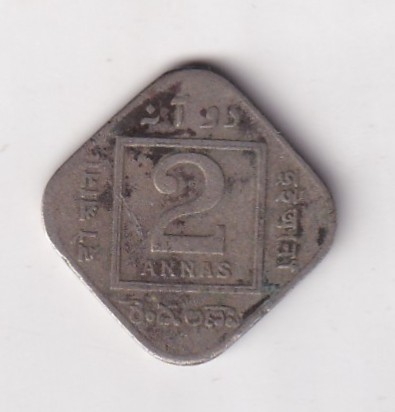 British-India 2 Annas 1929 (George V ) Rare Coin #k-15