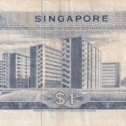 Alternative view of Singapore 1 Dollar Rare Note # B2
