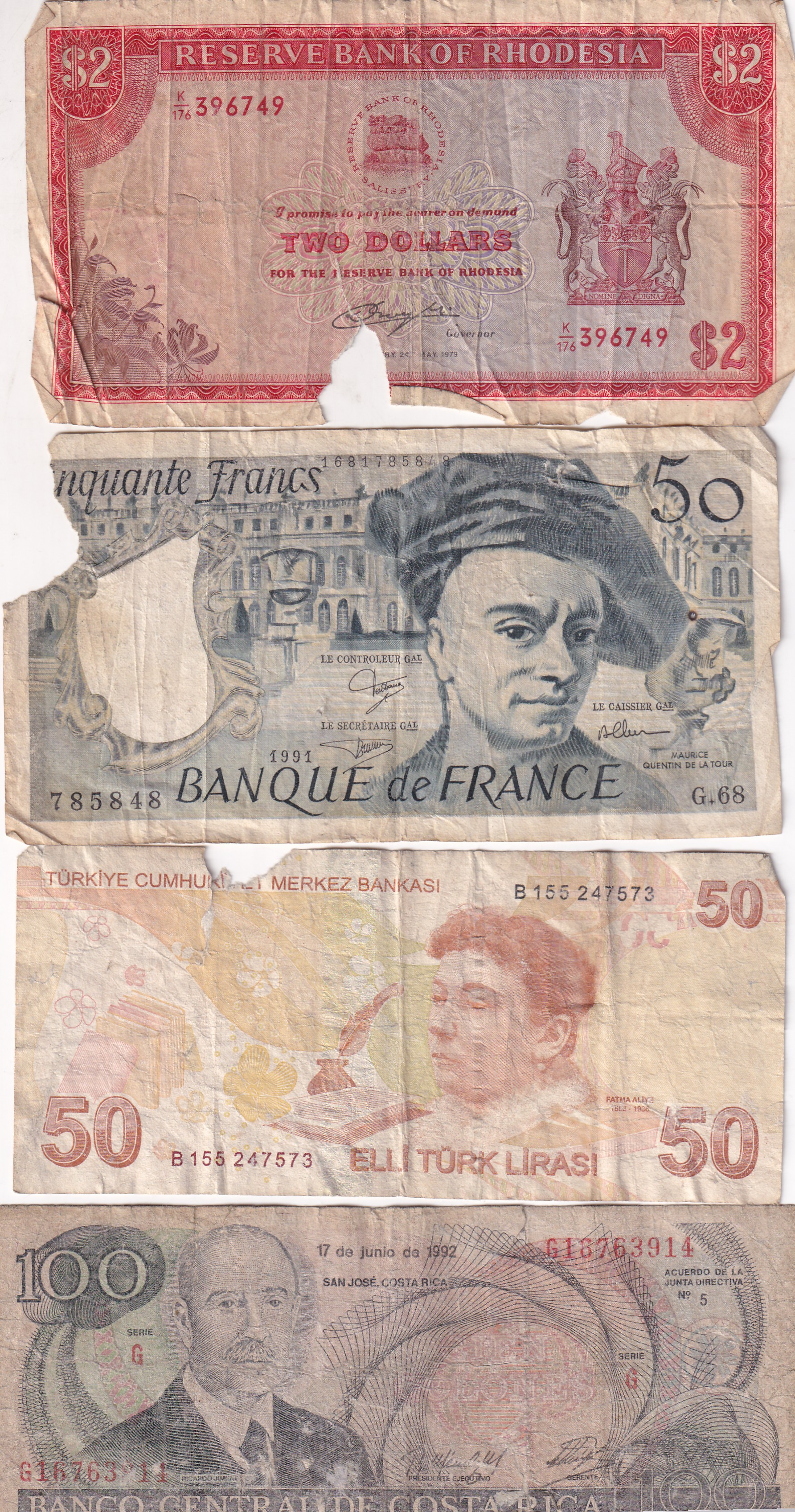 Different World Note Poor Condition (12 Pcs) Lott#*138