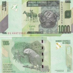 Congo, 1000 Francs Rare UNC Note #Q