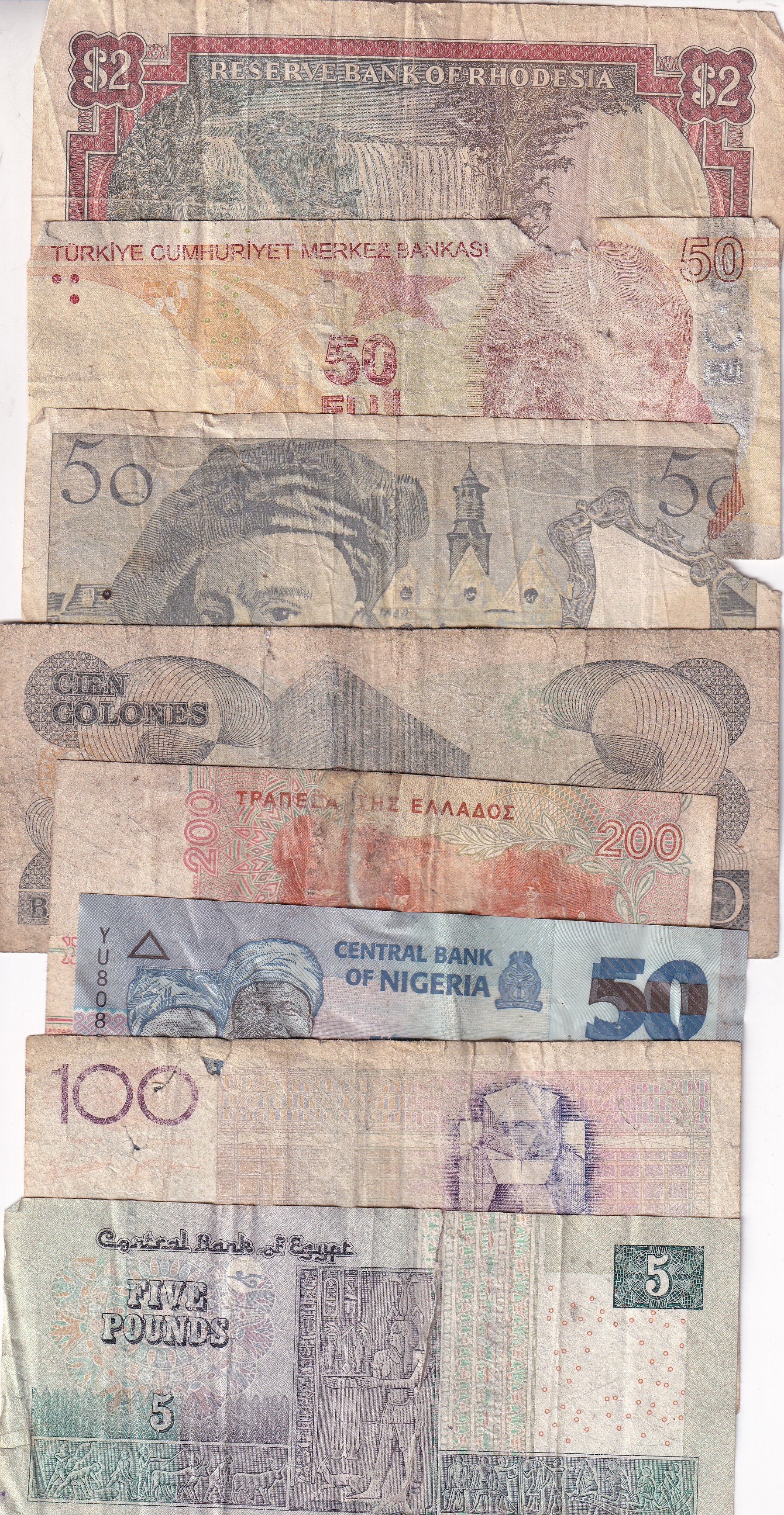 Different World Note Poor Condition (12 Pcs) Lott#*138