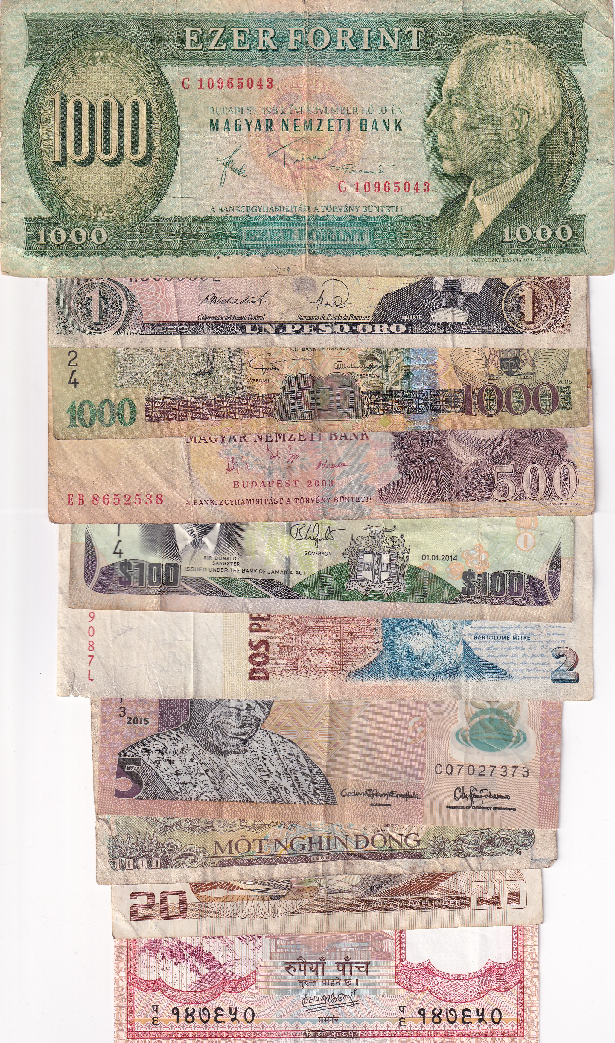 Different World Note Low Condition As Per Image (10 Pcs) Lott#*139