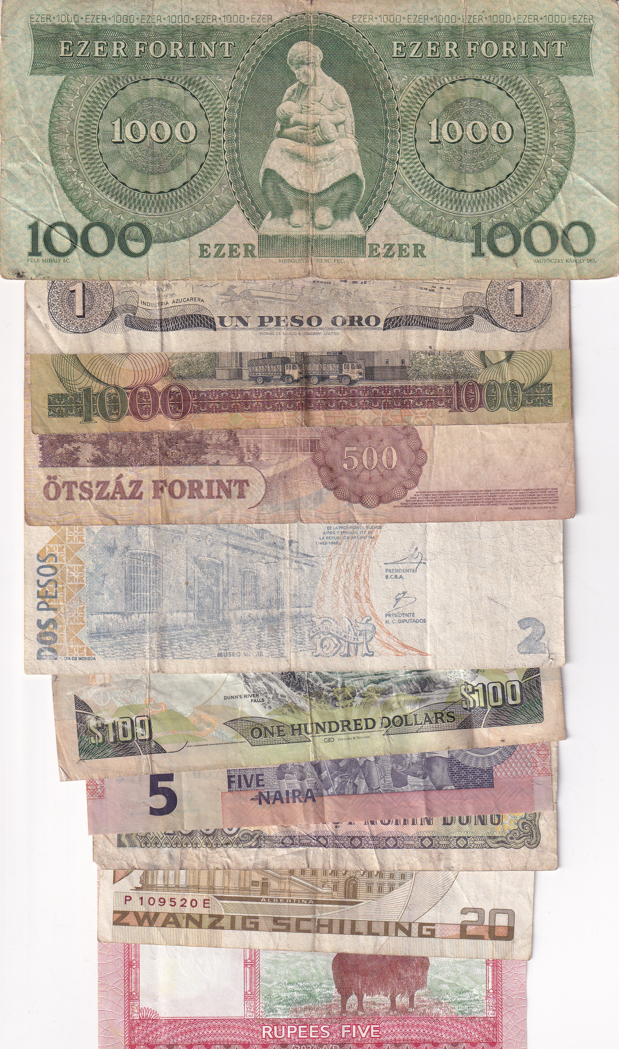 Different World Note Low Condition As Per Image (10 Pcs) Lott#*139