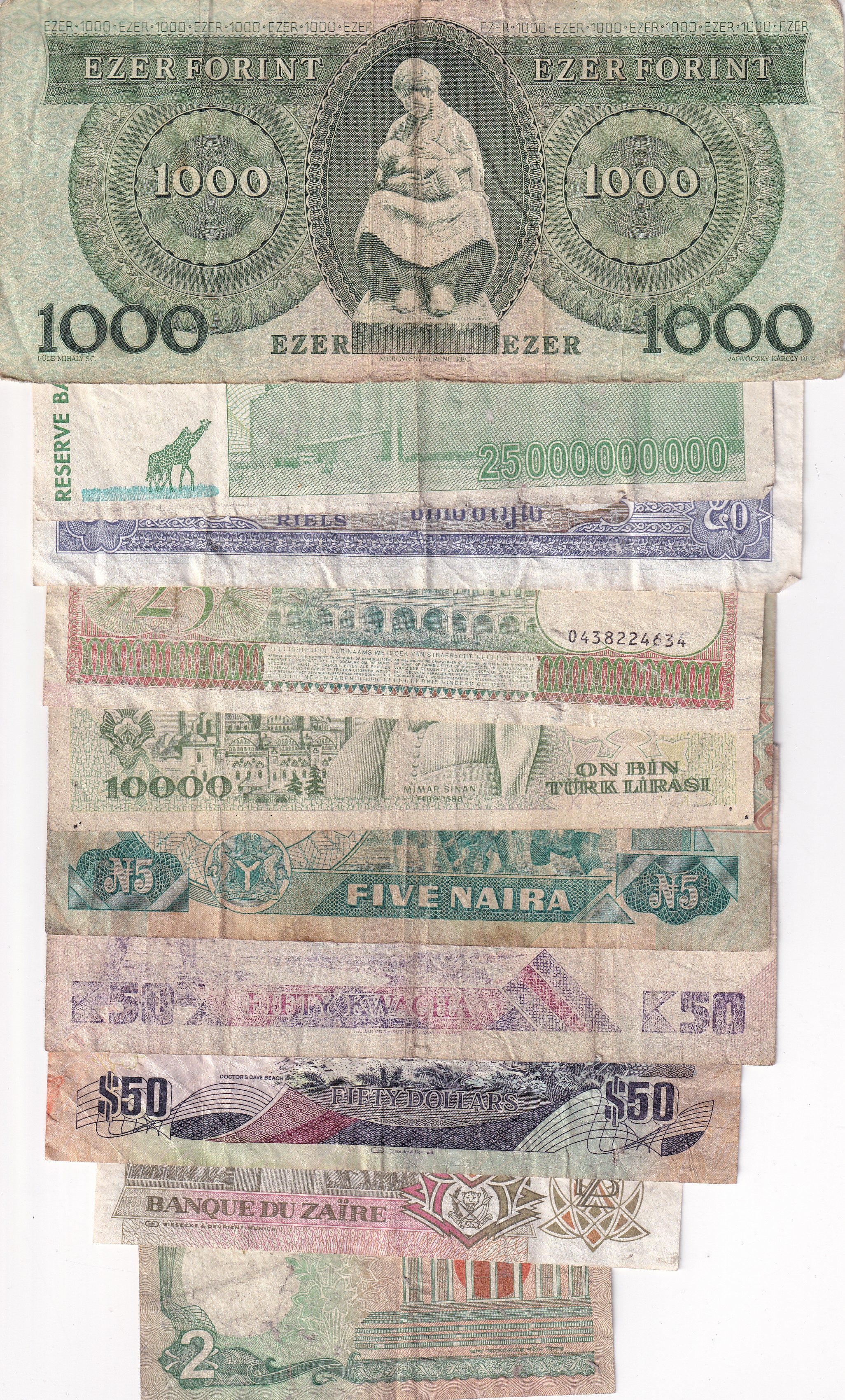 Different World Note Condition As Per Image (10 Pcs) Lott#*141