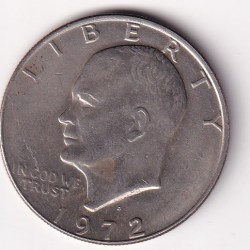 United States 1 Dollar "Eisenhower Dollar" 1972 Rare Coin #K-40