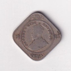 British- India 2 Annas 1923 George V Rare (Bombay Mint) Coin #K-47