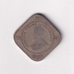British- India 2 Annas 1924 George V Rare (Bombay Mint) Coin #K-38
