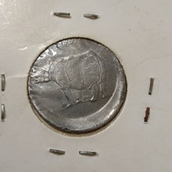 25 Paise Rhino Rare Error Coin Heavy Shifted 1999 Year RBI Mistake Coin