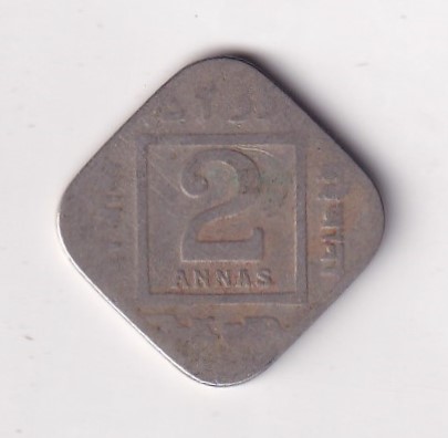 British- India 2 Annas 1929 George V Rare Coin #K-60