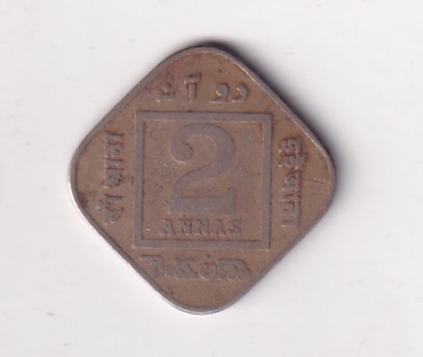 British- India 2 Annas 1918 George V Rare Coin #K-61