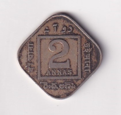 British- India 2 Annas 1918 George V Rare Coin #K-62