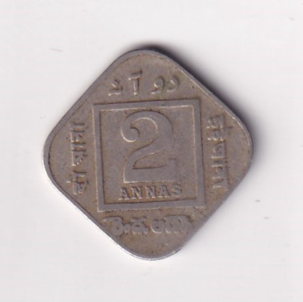 British- India 2 Annas 1919 George V Rare Coin #K-67
