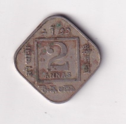 British- India 2 Annas 1919 George V Rare Coin #K-68
