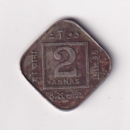 British- India 2 Annas 1919 George V Rare Coin #K-70
