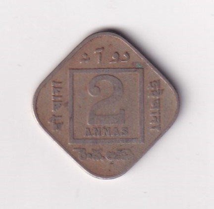 British- India 2 Annas 1919 George V Rare Coin #K-72