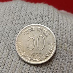 Fifty Paise EX Rare Coin 1978 Year Bombay Mint Extra Fine Condition Republic of India