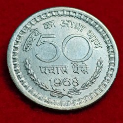 50 PAISA 1968 BOMBAY MINT COIN